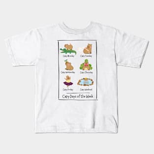 Capy Days of the Week Kids T-Shirt